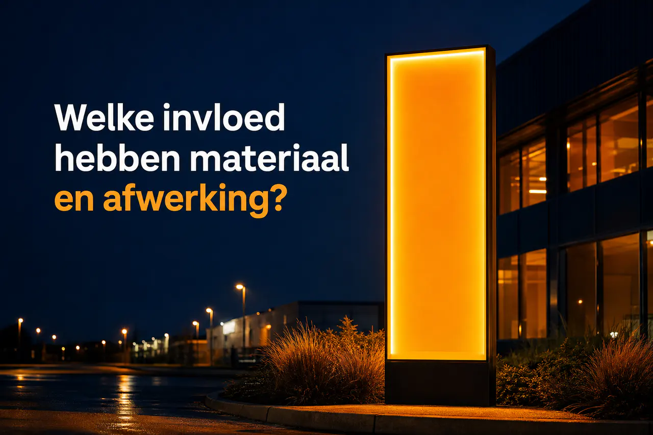 Materiaal en afwerking van een reclamezuil
