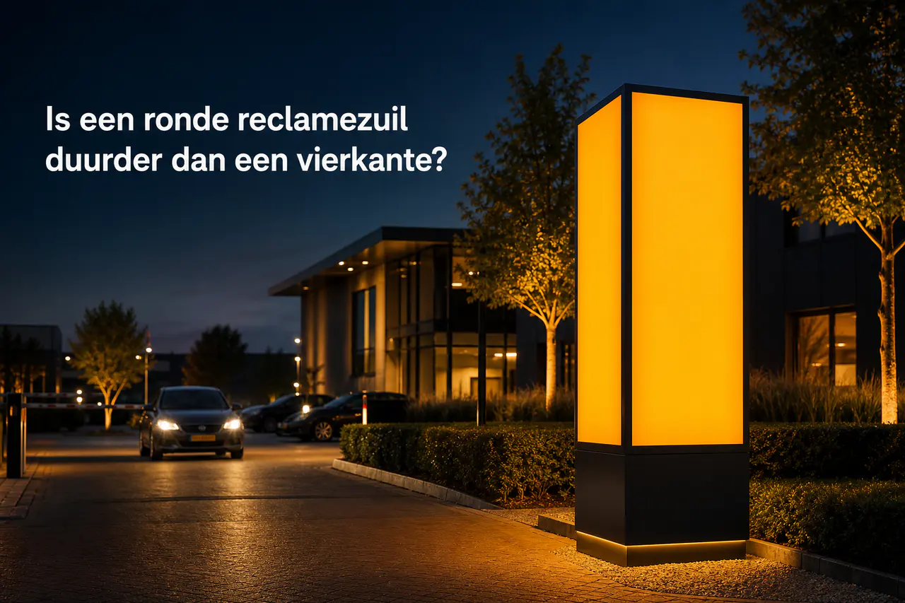 Maatwerk reclamezuil met ronde of vierkante vorm